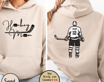 Hockey Mom Custom Hoodie, Hockey Mama Personalized Sweatshirt, Hockey Mom Sweater, Hockey Lover Shirt, Hockey Mom Gift, Game Day Sweatshirt