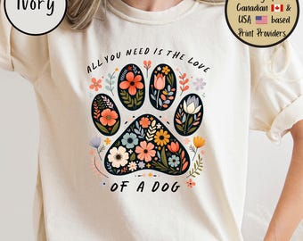 Camiseta bohemia con estampado floral para amantes de los perros, regalo para dueños de mascotas, ropa para dueños de perros