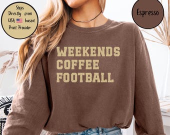 Football Lover Comfort Colors Tee, Football Mama Sweatshirt, Sports Mom Life Gift, Football Season TShirt, Football Coffee Lover Present