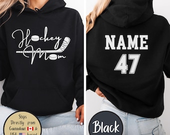 Hockey Mom Custom Hoodie, Hockey Mama Personalized Sweatshirt, Hockey Mom Sweater, Hockey Lover Shirt, Hockey Mom Gift, Game Day Sweatshirt