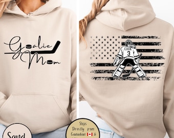 Goalie Hockey Mom Custom Hoodie, Goalie Mama Personalized Sweatshirt, Hockey Mom Sweater, Hockey Lover Shirt, Hockey Mom Gift,Game Day Sweat
