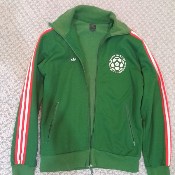 Rare Vintage Authentic Adidas tracksuit jacket MEXICO 70 World Championship / Championnat Du Monde De Football