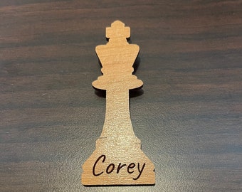 Naam gepersonaliseerde schaakkoning koningin sleutelhanger magneet