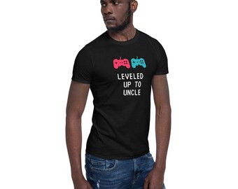 Genivelleerd tot oom mannen korte mouw T-shirt geslacht onthullen baby shower verrassing T-shirt