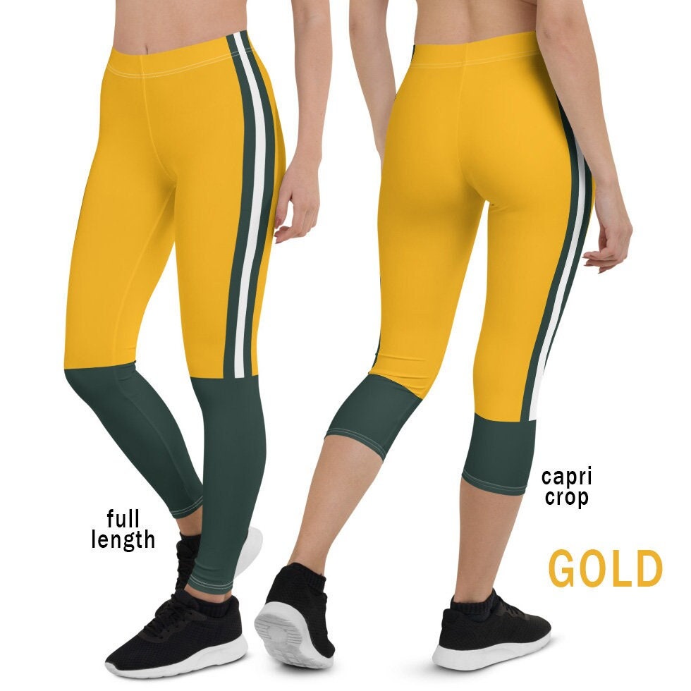 Packers Women's Zebra Zubaz Leggings  Green and Gold Zone West Allis,  Wisconsin