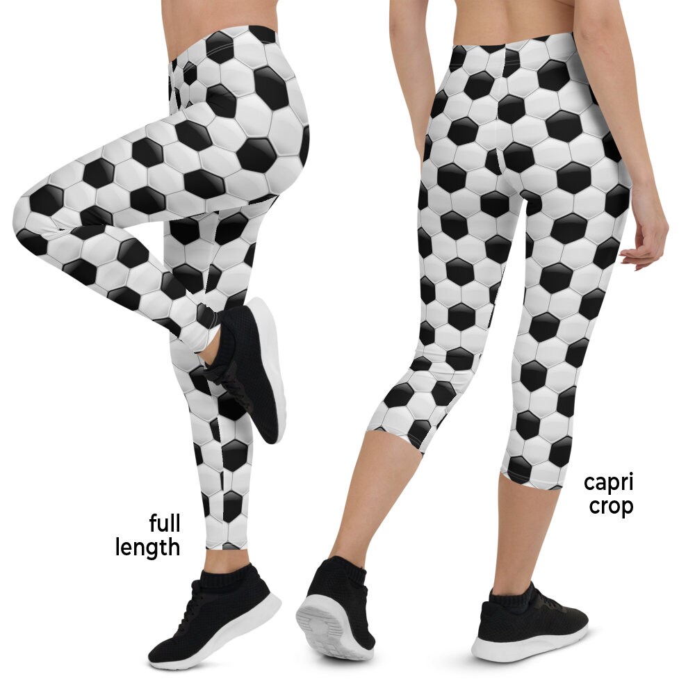 LuLaRoe TC Soccer Balls Sports Black & White on Gray Ball Leggings RARE