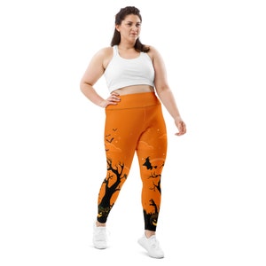 Orange Halloween Plus Size Leggings