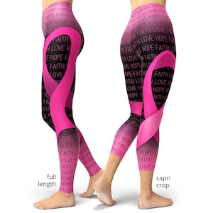 Rosa Band Glaube Liebe Hoffnung Brustkrebs Leggings