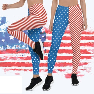 Patriotic American Flag Leggings