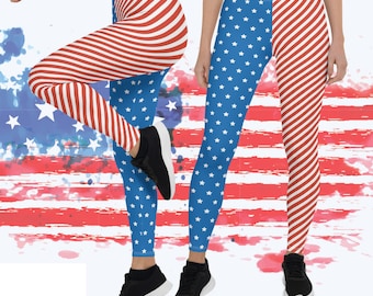 Patriotic American Flag Leggings