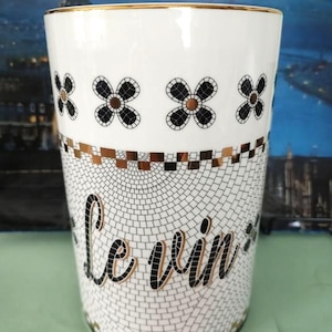 Anthropologie Blue and Black Modern Wine Cooler