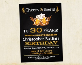 30th birthday invitation etsy