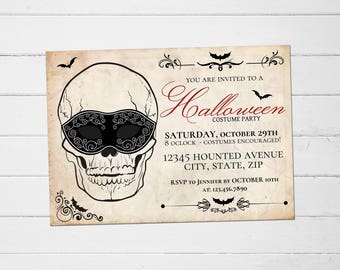 halloween invitation etsy