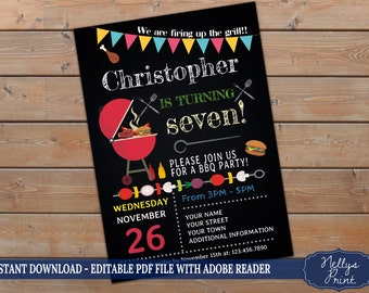bbq birthday invitation barbecue invitation bbq invitations etsy