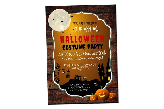 halloween invitation printable halloween costume party etsy