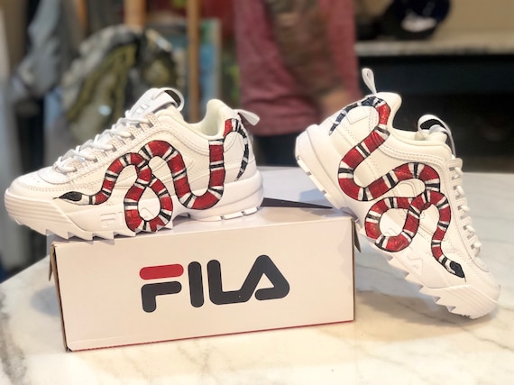 Custom Gucci Painted Sneakers FILA 