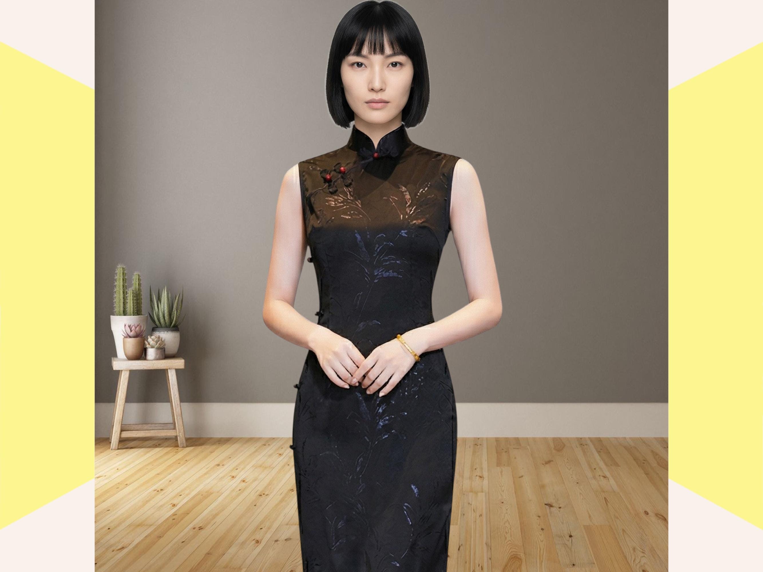 green emerald velvet dress Maxine Bespoke Dress | Modern Red & Gold Chinese Wedding Dress