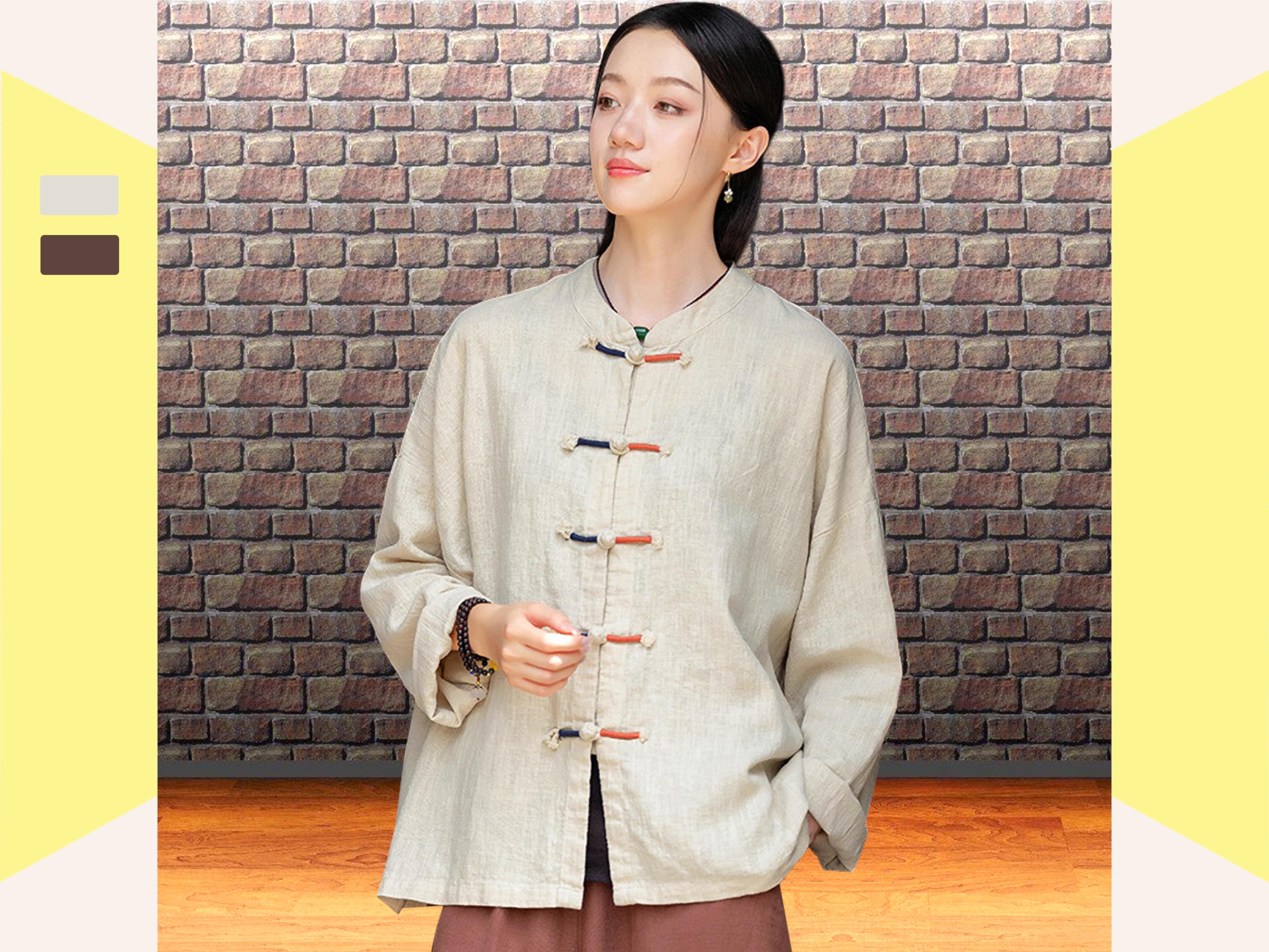 Ystylee Women's Floral Trench Coat Chinese Buttons Ystylee Women's ...