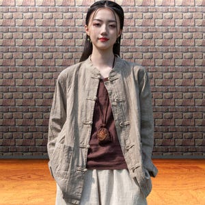 Chinese style versatile Tang suit jacket for casual, taichi, qigong, Asian inspired, relaxed fit traditional wear, Matching pants available