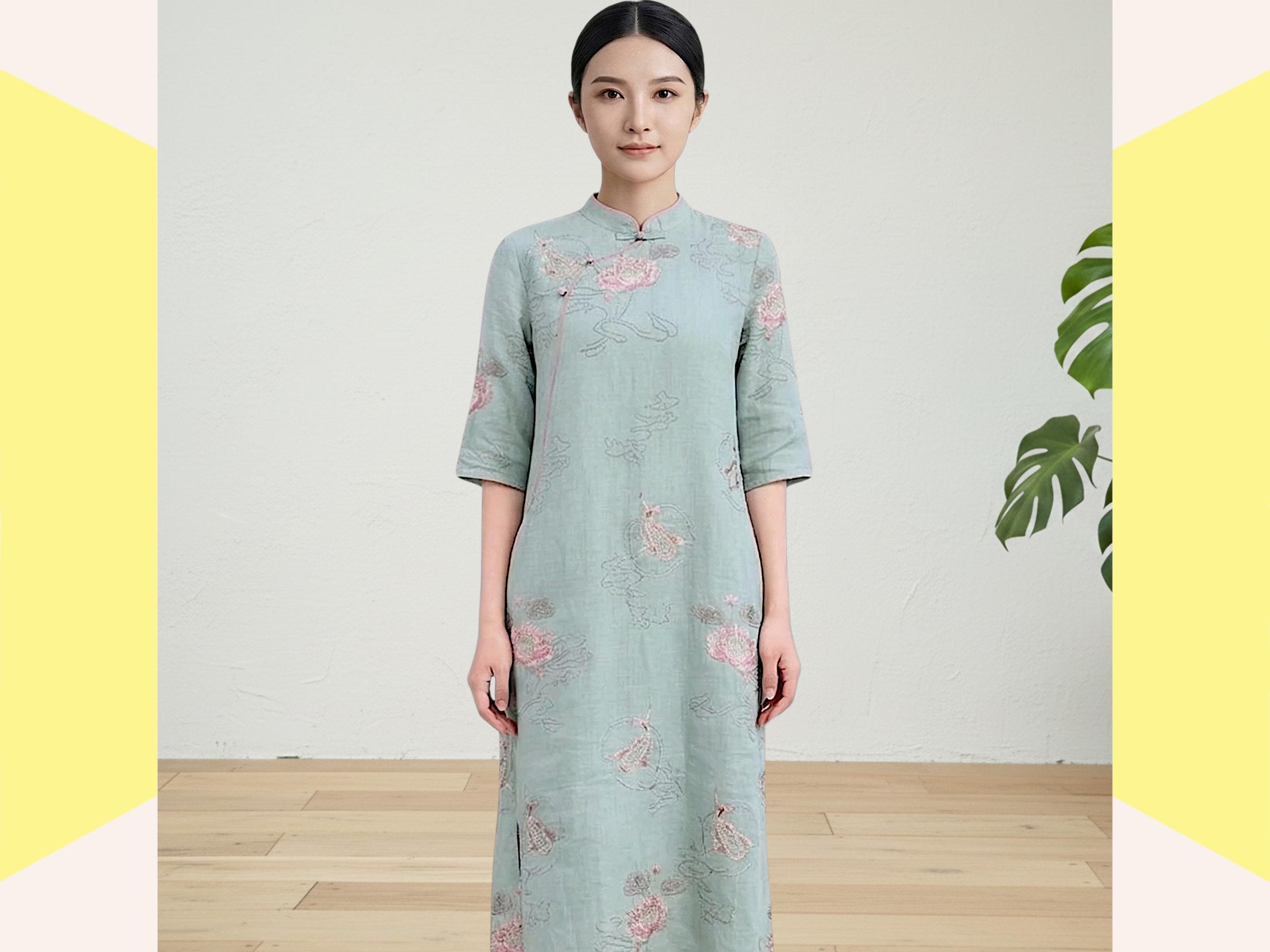 white christmas dresses New Chinese Style Embroidered Black Plus Size Cheongsam/Qipao Dress Black / 5XL [92.5-100kg Recommended] main image 0