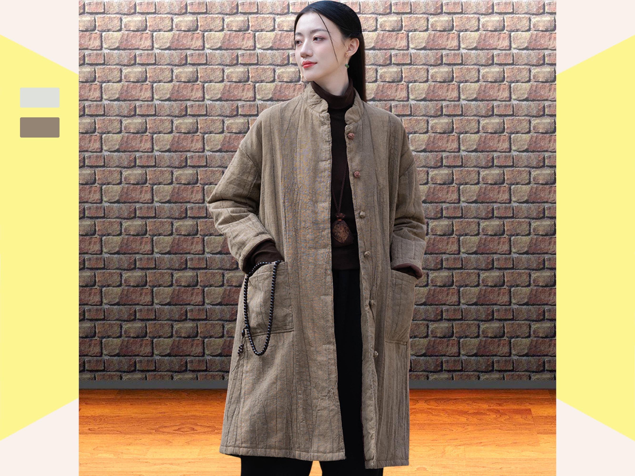 ジャケット・アウター vintage mao coller super long coat Mao Collar Coat - Etsy