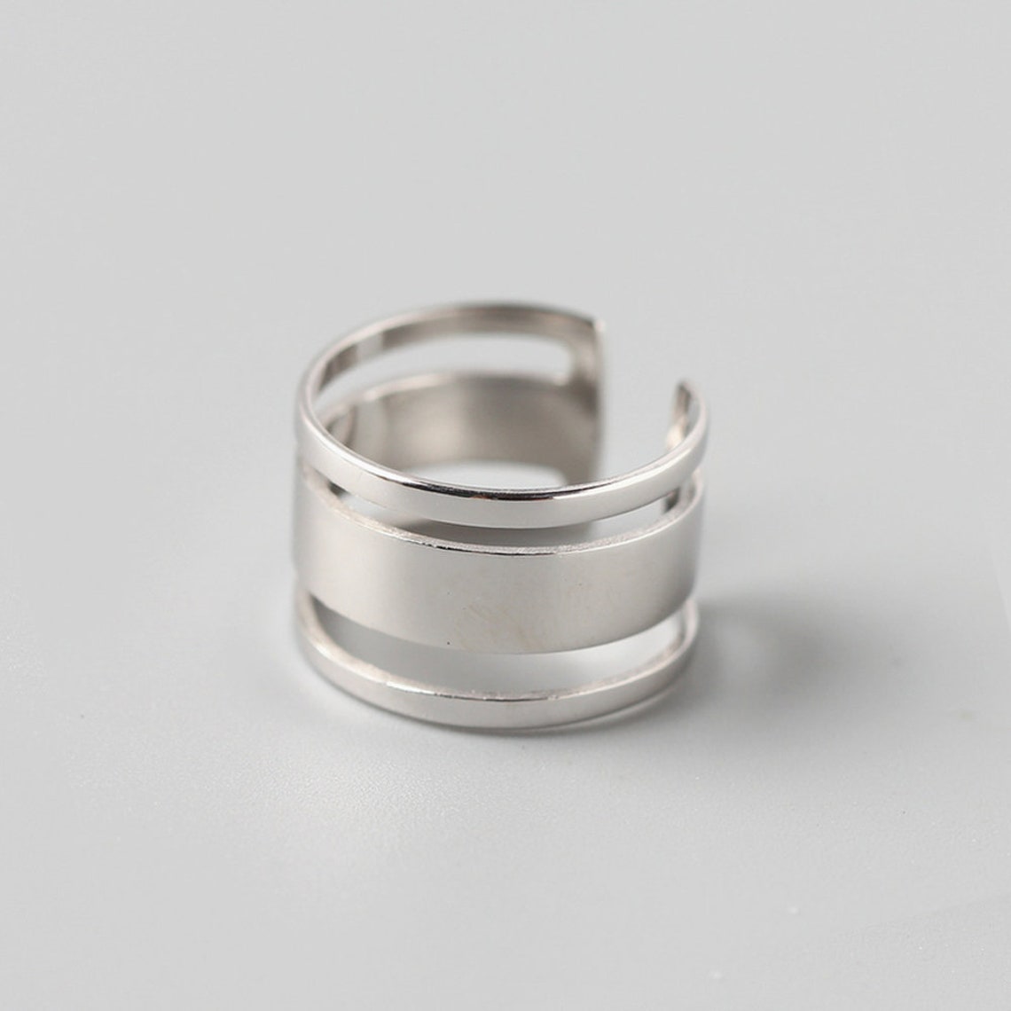 Wide cuff ring 925 sterling silver jewelry for women Metal Etsy