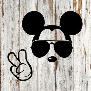 Hipster Mickey SVG Cut file - TWOdles - Peace - Funny - Adorable TWosday