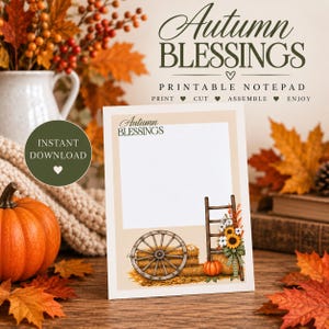 Autumn Blessings Farmhouse 4x6" Printable Notepad (Digital Download)