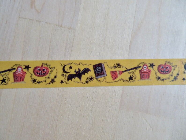Witchcraft Magic Bat Pumpkin Gift Packaging Masking Tape Halloween Orange Black Washi Tape Halloween Theme BUJO Scrapbooking Washi