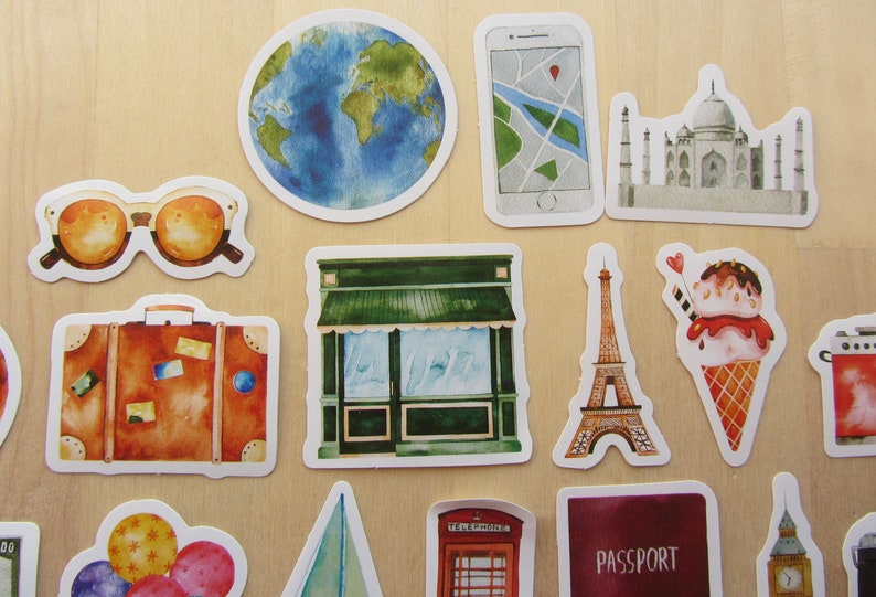 46 Travel Stickers Illustrated Travel Stickers Travel | Etsy UK