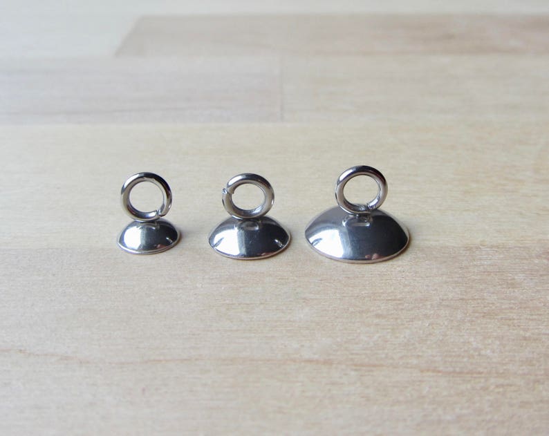 6 Mm 8 Mm 10 Mm Glue on Bail Bead Caps STAINLESS Steel Bead Etsy