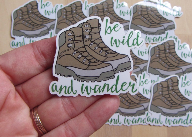 Hiking Sticker Be Wild & Wander Laptop Journal Sticker Etsy