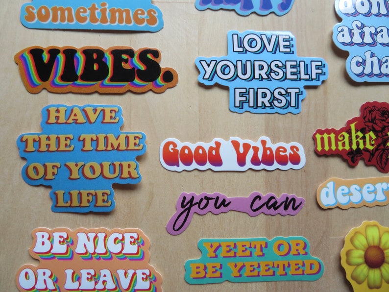 Affirmation Quote Self Care Message Stickers 40 Positive Phrase Word Stickers Support Encouragement Planner BUJO Journal Word Stickers
