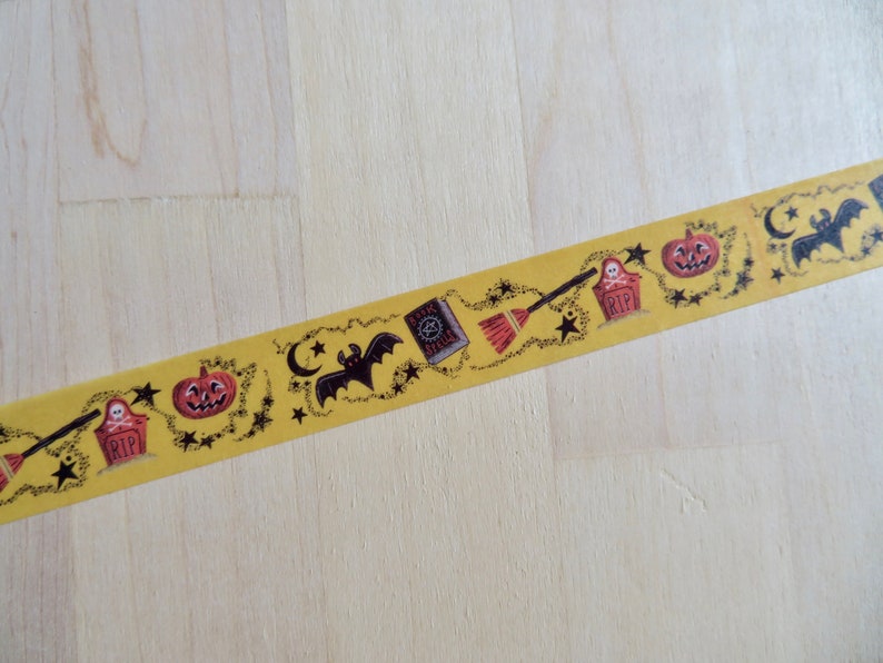 Witchcraft Magic Bat Pumpkin Gift Packaging Masking Tape Halloween Orange Black Washi Tape Halloween Theme BUJO Scrapbooking Washi