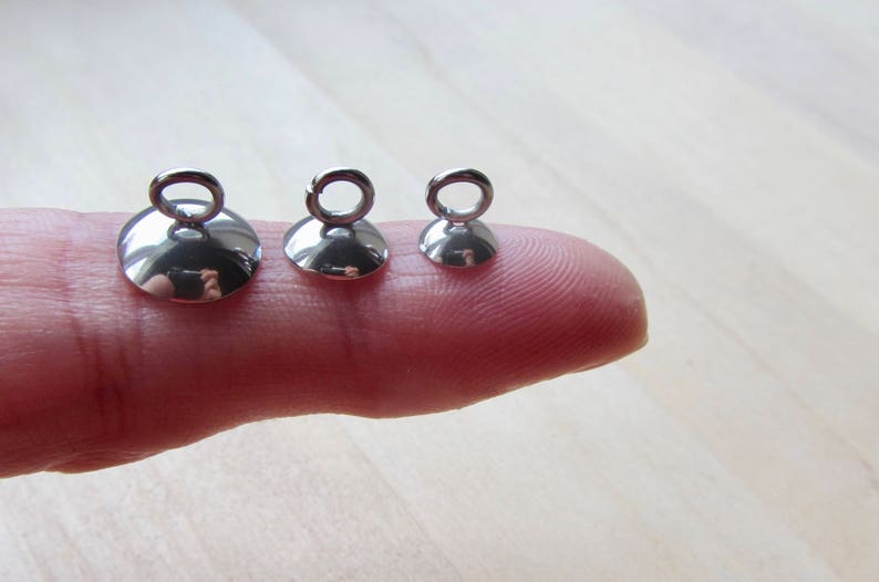 6 mm 8 mm 10 mm Glue on Bail Bead Caps STAINLESS Steel Bead Etsy