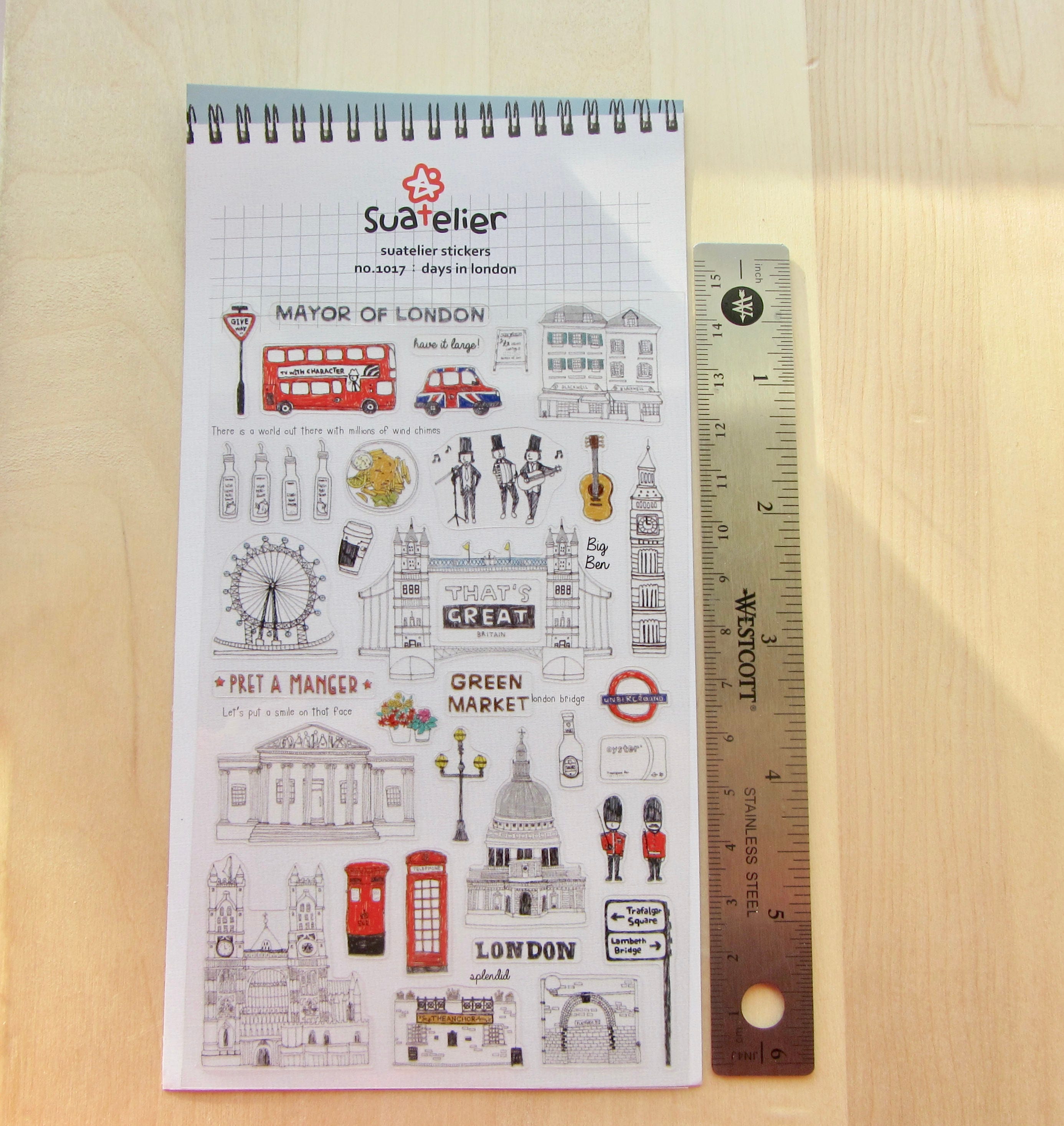 London England Stickers Travel Doodle Stickers London Etsy