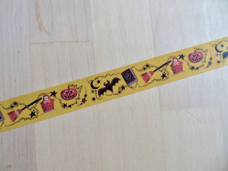 Witchcraft Magic Bat Pumpkin Gift Packaging Masking Tape Halloween Orange Black Washi Tape Halloween Theme BUJO Scrapbooking Washi