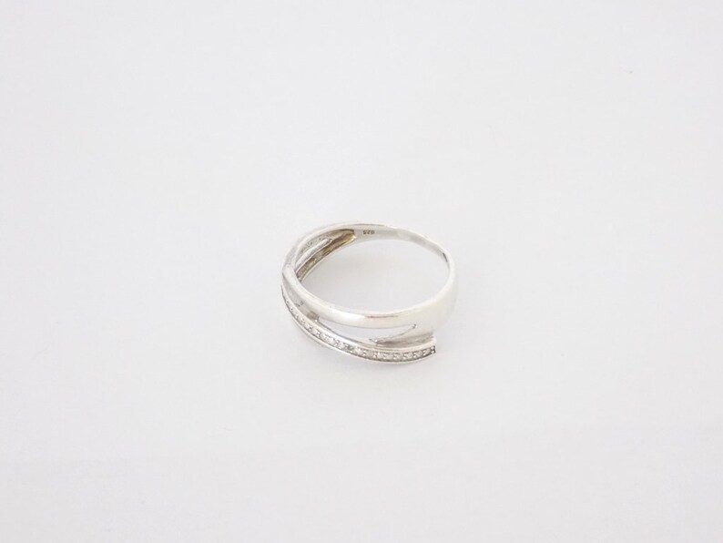 Silver 925 Ring 3 Rings Ziconia Size 56 FR