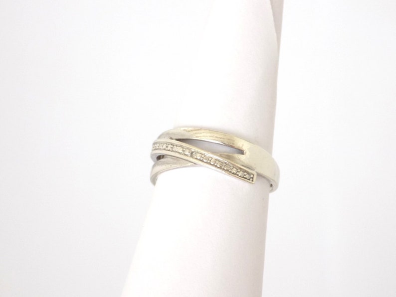 Silver 925 Ring 3 Rings Ziconia Size 56 FR