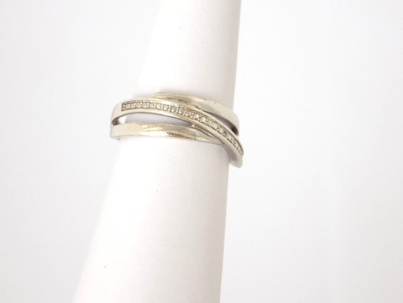 Silver 925 Ring 3 Rings Ziconia Size 56 FR