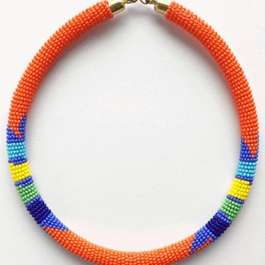 Orange Zulu Choker Necklace