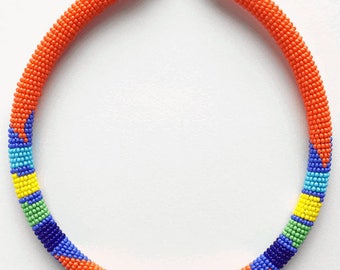 Orange Zulu Choker Necklace