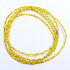 Oshun Goddess Waist Beads: Yellow Belly Chain with Clasps