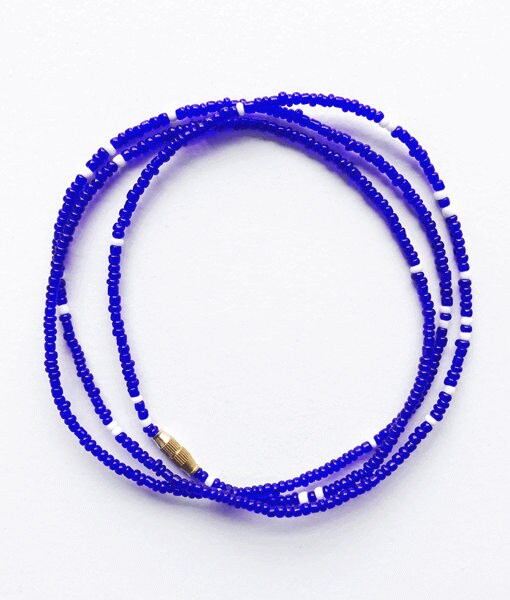 Blue and white waist beads hotsell