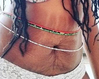 African Waist Beads - Assorted Colors - Belly Beads - With Clasps