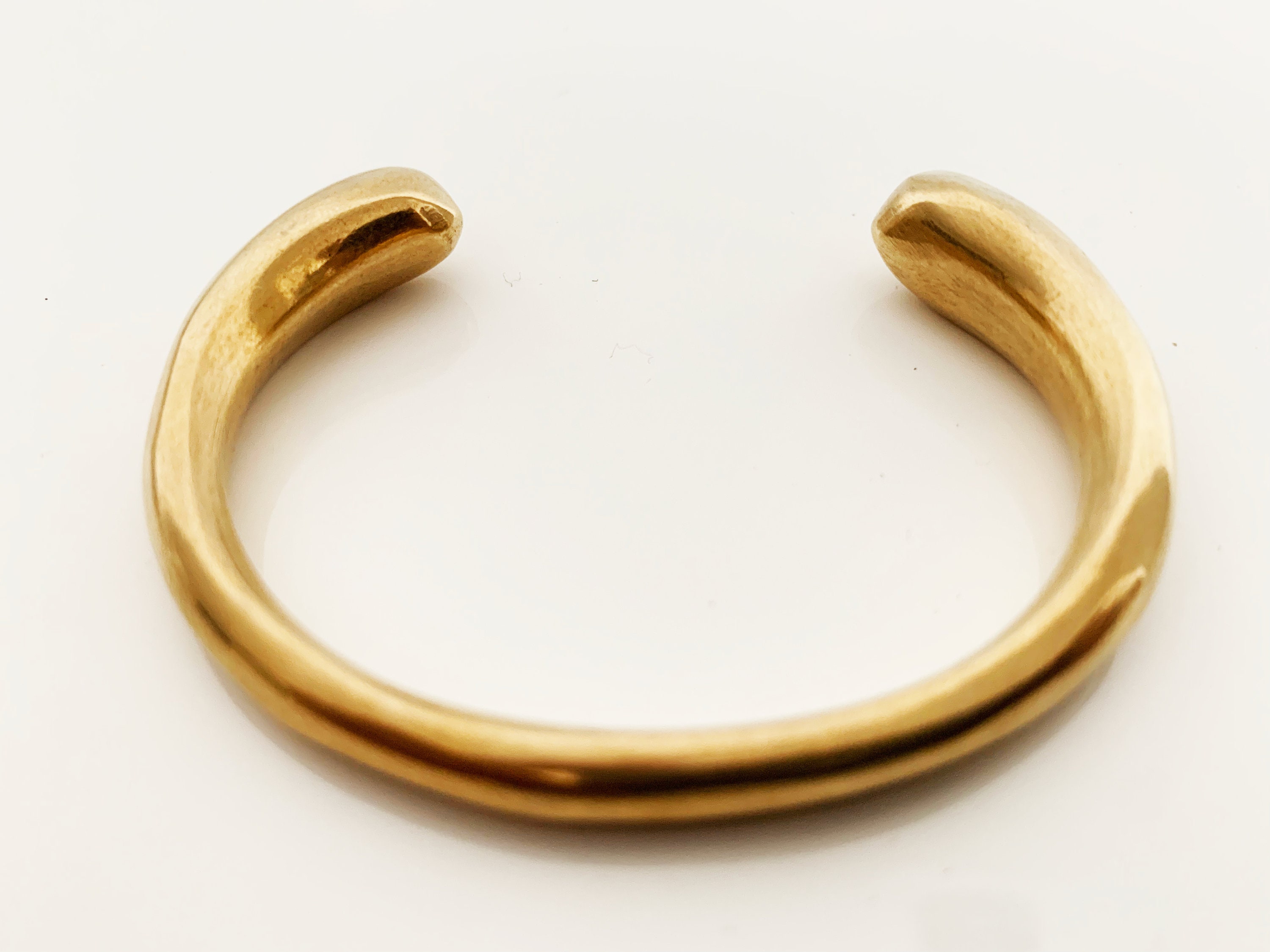 Solid Gold Cuff Bracelet 14k Gold Organic Bangle 