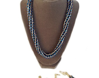 Necklace Set - Royalty Blue Crystals Necklace Set