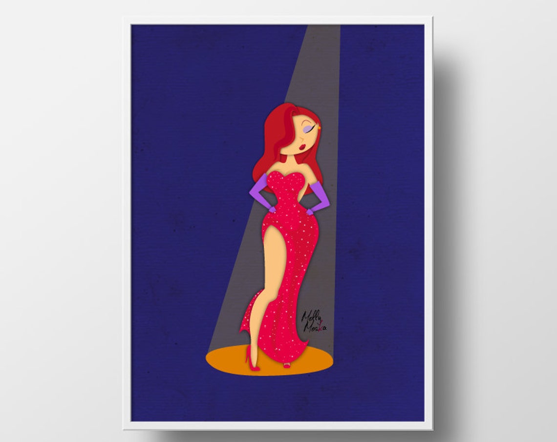 Jessica Rabbit Illustration. Poster Print. Decor Home, Wall Art, Print ...