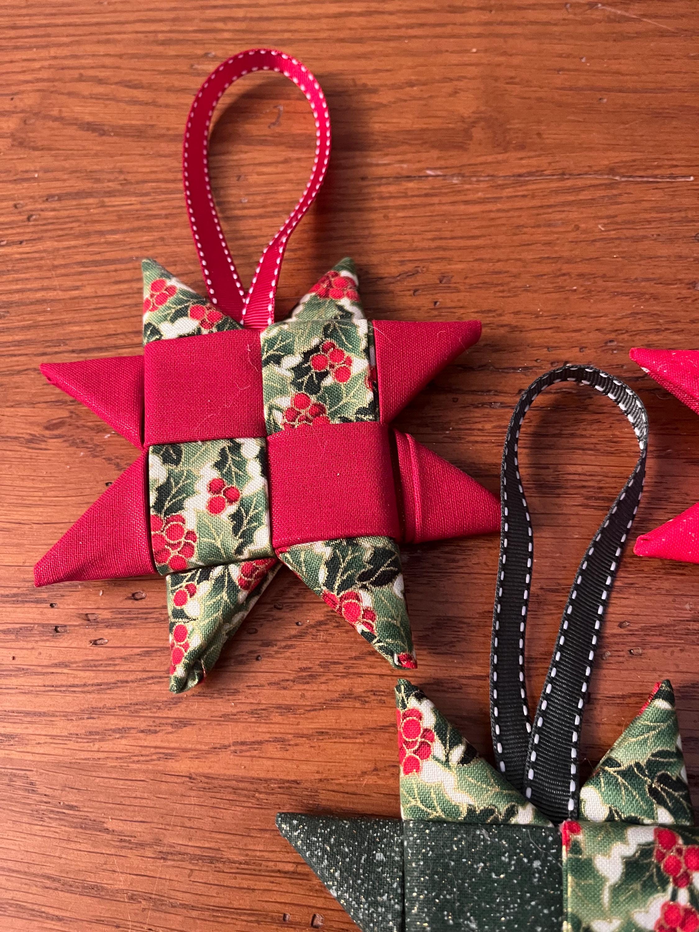 Scandinavian Ribbon Christmas Ornaments- Set of 3 - Etsy