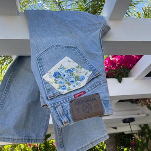Vintage Jeans | floral Patchwork Denim (27" Waist) | Christmas Gifts | 90s jeans
